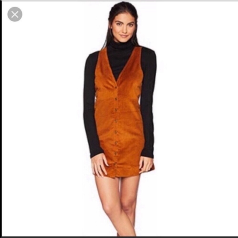 Free People rust orange corduroy casual dress